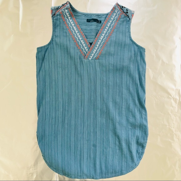 ⭐️Prana⭐️Heloise Tunic Embroidered Blue Cotton Tank Top Active Outdoors Wo's S - Picture 8 of 12
